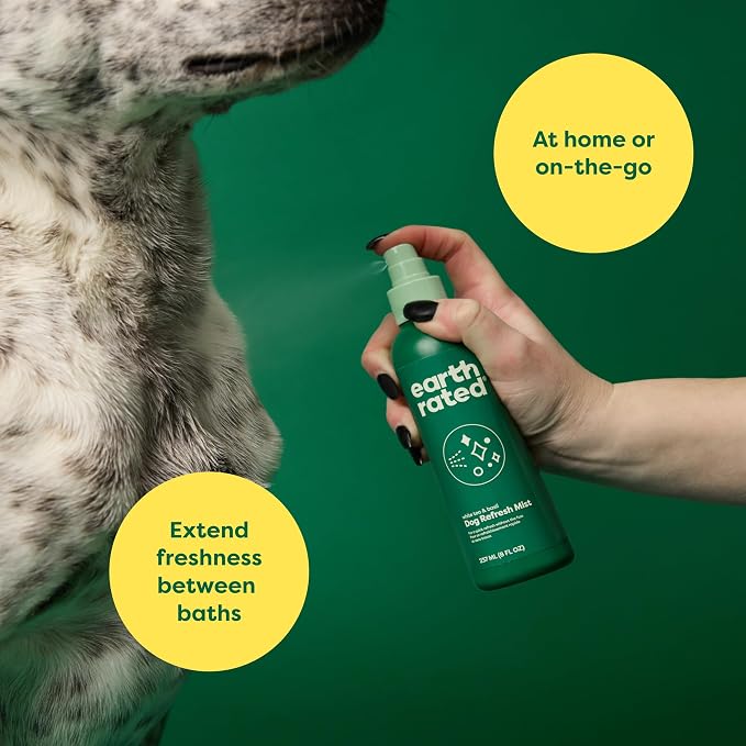 Earth Rated Dog Deodorizing Refresh Mist Spray, White Tea & Basil, 8oz | Conditioner Spray, Odor-Eliminating Perfume for Dogs, for All Coat Types