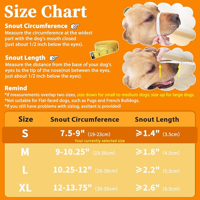 Adjustable Dog Muzzle, Fabric Medium Large Dog Muzzle Anti Biting | Soft & Sturdy, Prevents Fierce Barking Chewing, Grooming Walking Vet Visits Nail Care Use, Allows to Pant & Drink | Khaki, S