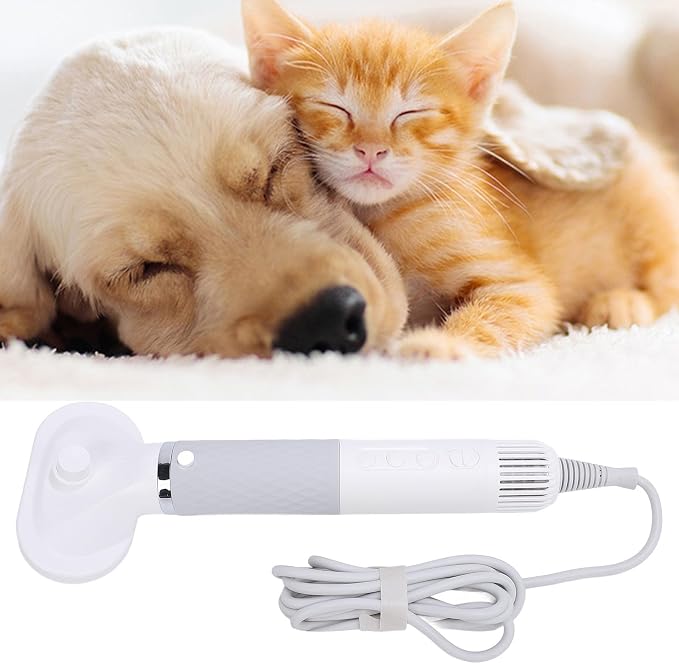 Pet Grooming Dryer, Dog Blow Dryer, Pet Hair Dryer, 5 in 1 Pet Hair Dryer Kit, 3 Airflow Temperature Modes, Negative, Safe Efficient Grooming for Dogs Cats