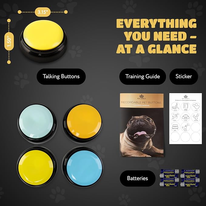KUL KING'S Talking Buttons, 4 Pack