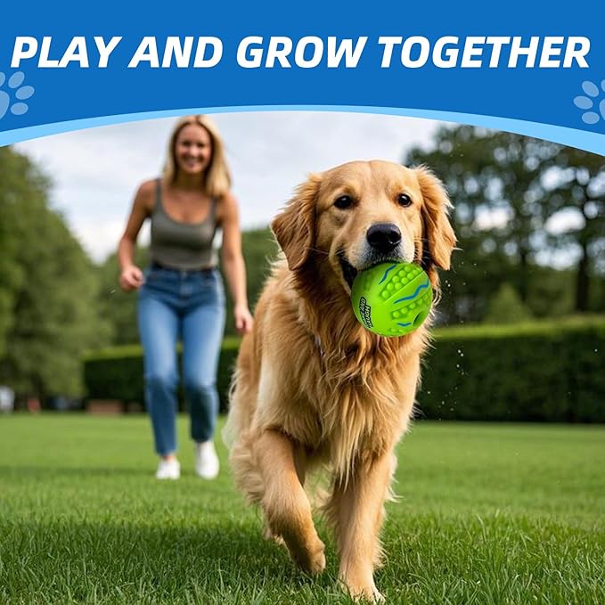 Spiky Interactive Dog Toys Ball, Wave, XS, 2.75 in (7 cm) | Shaking with Gibbering Sound, For Training, Teeth Cleaning, Herding