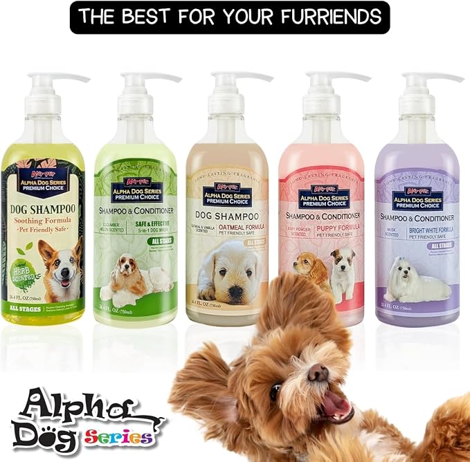 Grooming Natural Herbal Dog Shampoo, pH Balanced Shampoo for Dogs, Moisturizing Soothing Dog Shampoo for Sensitive Skin - 26.4 fl. oz. (Pack of 6)