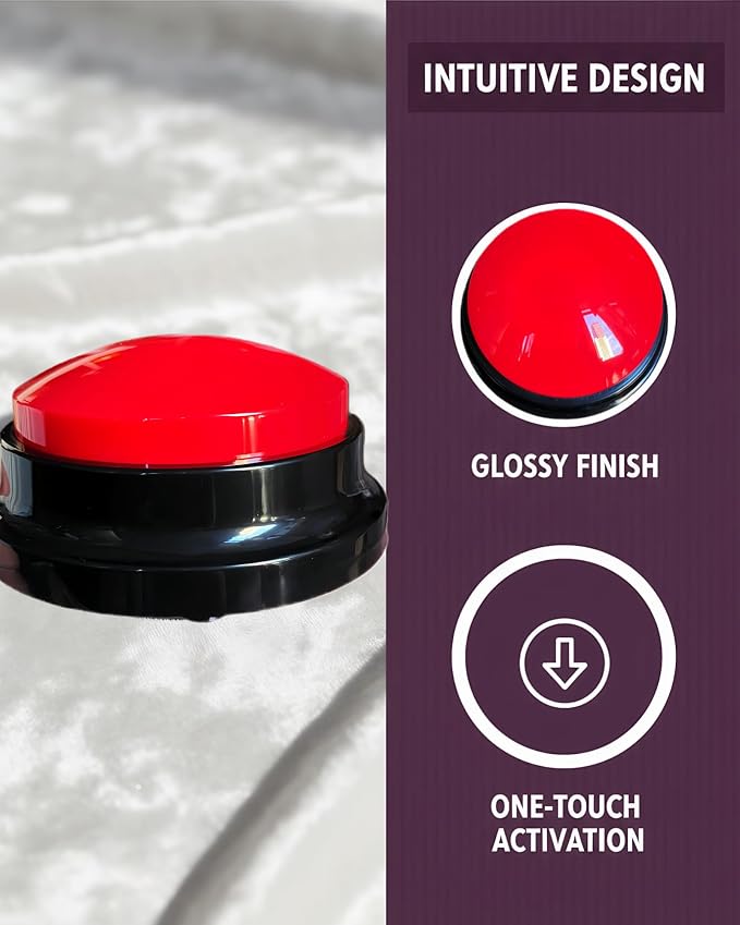 Dog Talk Buttons Voice Recording Button, Red