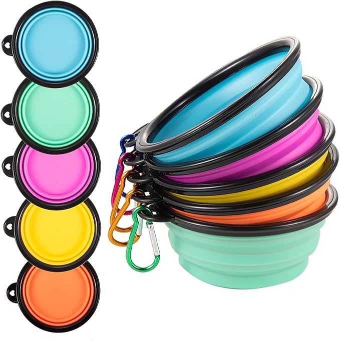 Collapsible Dog Bowls, Pack of 5