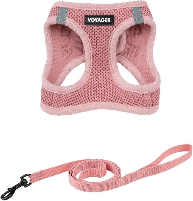 Voyager Step-in Pet Harness - All Weather Mesh, Adjustable Step in Harness for Cats and Dogs by Best Pet Supplies - 307S Pink, S