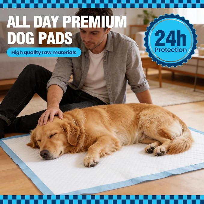 VJJ Puppy Pads XL 30"x35", 50 Count Pee Pads for Dogs Large for Doggie&Cats, Disposable Dog Pee Pads Extra Large, X-Large Potty Pads for Indoor, Outdoor Use
