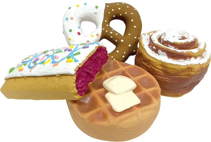 fouFIT 87377 Dessert Chew Latex Toy for Dogs, Chocolate Dipped Pretzel, 4.5"