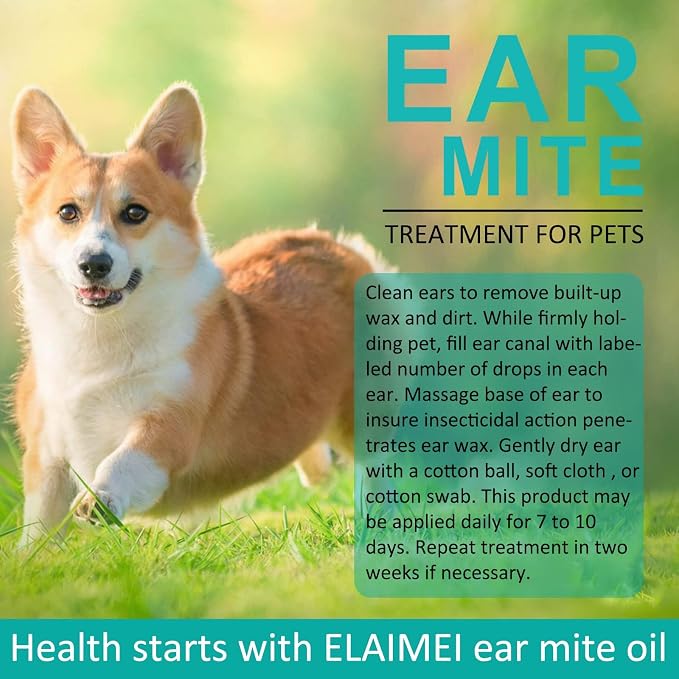 Ear Mites Clean for Dogs & Cat with Aloe Vera, 0.75oz