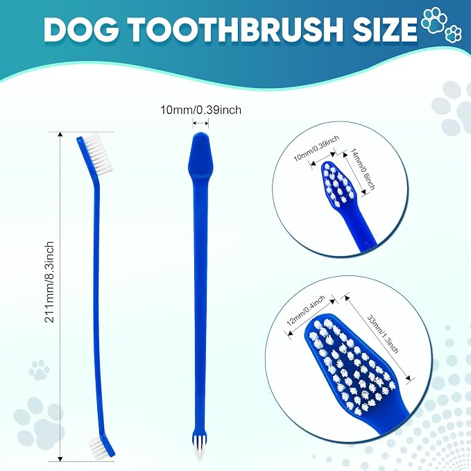 Navona 30 PCS Dog Toothbrushes, Double Headed Anti Slip Dog Tooth Brushing Kits, Cat Toothbrush, Pet Toothbrush for Dogs, Easy to Clean and Care for Teeth, Suitable for Small to Large Dogs and Cats