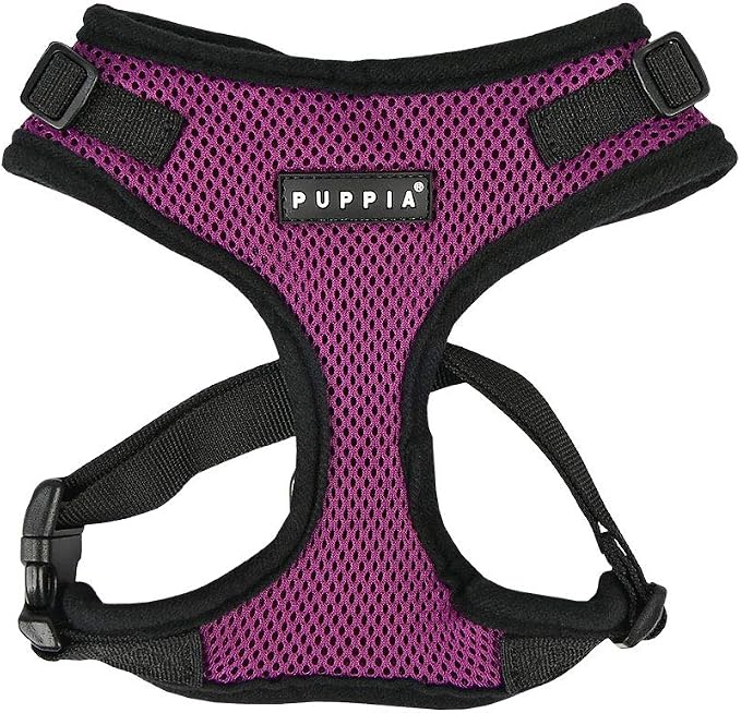 Puppia Authentic RiteFit Harness with Adjustable Neck, Medium, Purple