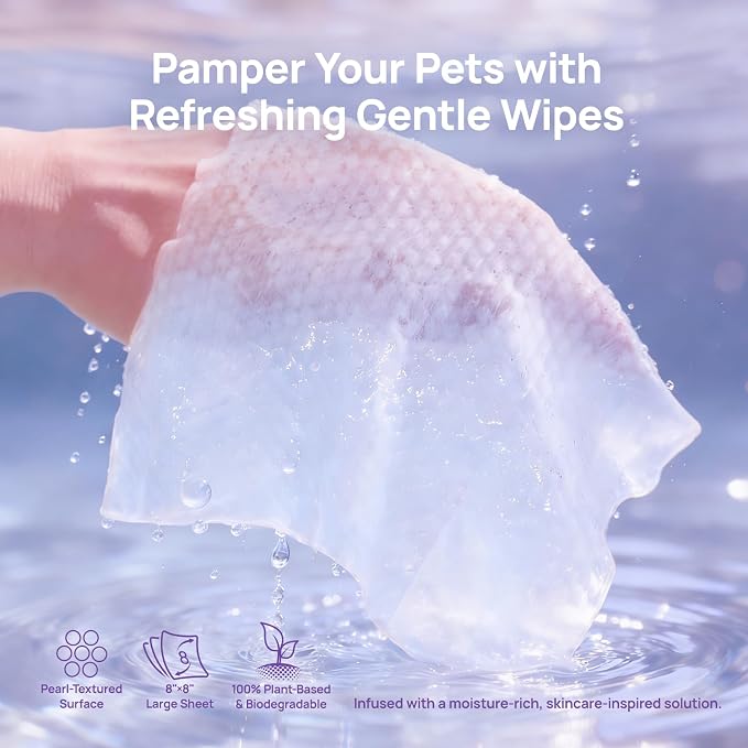 HICC PET Cleaning Deodorizing Grooming Wipes, Rose, 400 Count
