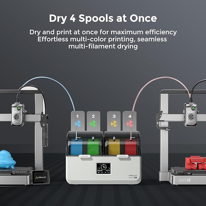 Creality Filament Dryer Box 4 Spools, Space Pi X4L Filament Storage Box