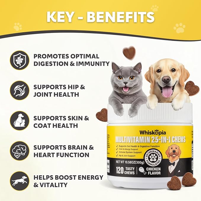 25-in-1 Dog Vitamins Supplements 120 Soft Chews