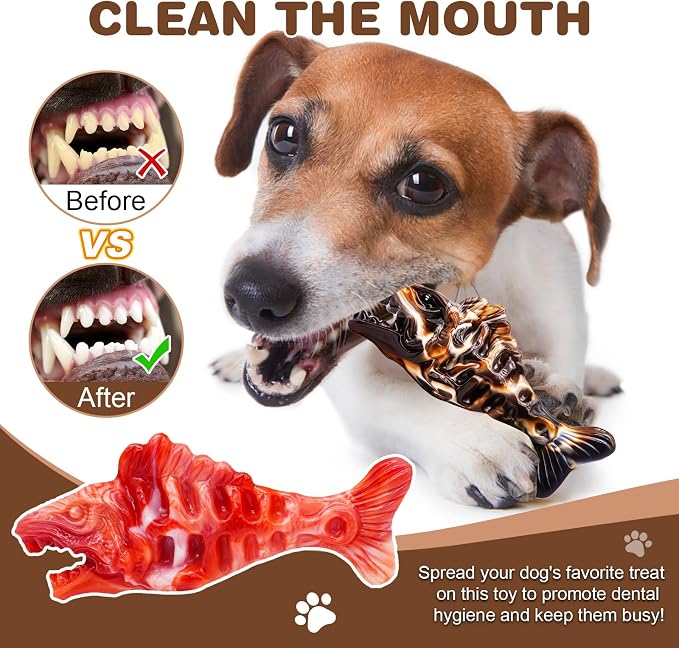 BoYoYo 2 Pack Tough Dog Toys for Aggressive Chewers Beef Flavored | Indestructible Dog Toys to Keep Them Busy, Durable Heavy Duty Dog Toys for Medium & Large Breeds, Relieve Anxiety & Boredom