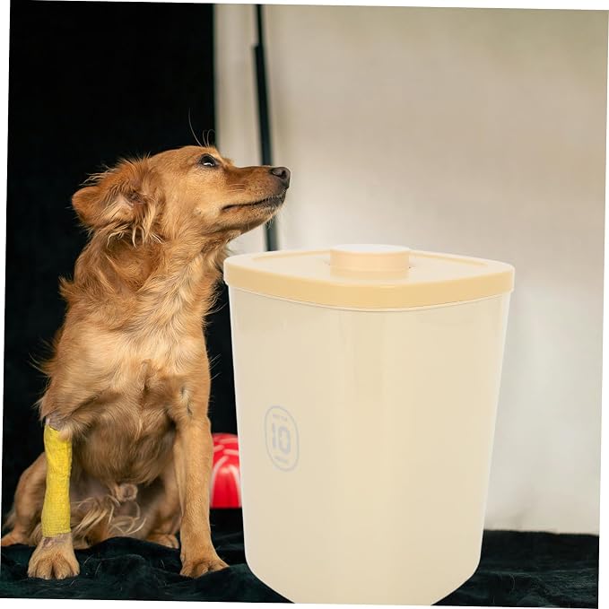 Toddmomy Vacuum Sealed Food Storage Container Large Capacity Airtight Cat and Dog Food Bucket, Large, Yellow