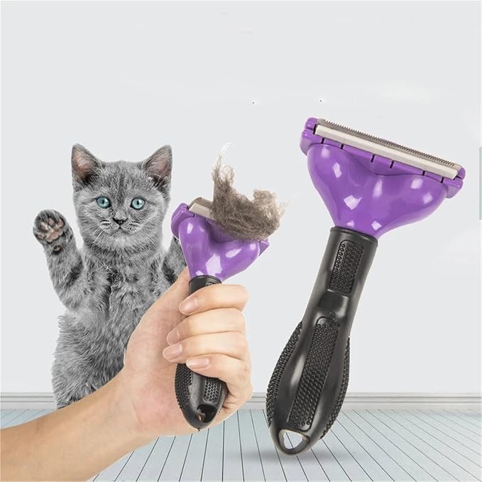 Pet Cat Hair Removal Combs Pet Grooming Brush(Purple,M)