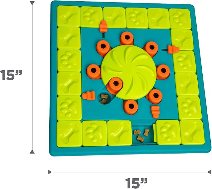 Outward Hound Nina Ottosson MultiPuzzle Dog Toy Treat Puzzle, 15" | Level 4 Expert, 28 Hidden Treat Compartments, Holds 1 Cup Kibble or Treats, Easy Clean, No BPA, Enrichment, Dogs & Puppies