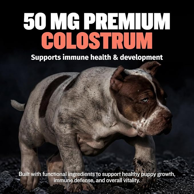 Bully Max 2-in-1 Puppy Vitamins - 30 Chewable Tablets for Growth & Development of Puppies - Multivitamin Treats & Essential Dog Supplements for Small Dogs & Large Breed Growing Pups - 3 Bottles