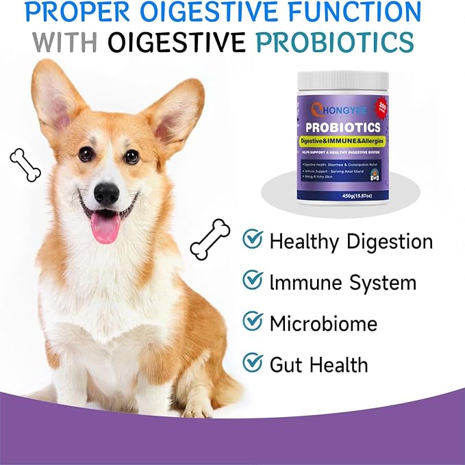 Probiotics for Dog 200 chews,Enzymes and Gut Support,Anti-Diarrhea,Promotes Digestive Health,Seasonal Allergies,Immune System,Probiotics with Papaya, Pumpkin, and Krill Oil- Vet Approved