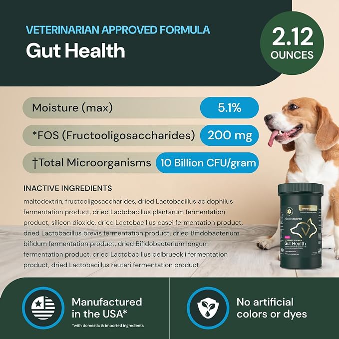 VetriScience Veterinary Strength Gut Health Powder, 60 Servings