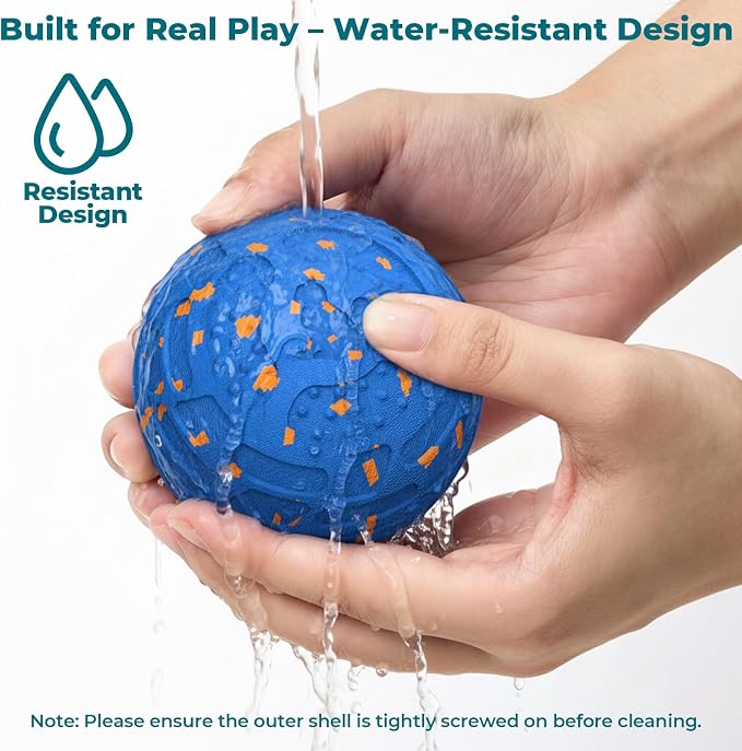 Roinoim Automatic Interactive Dog Ball Toy, Motion Activated Durable Rope Dog Chew Toy, USB Rechargeable Pet Exercise Ball for High Energy Dogs, Indoor Outdoor Playing, Blue