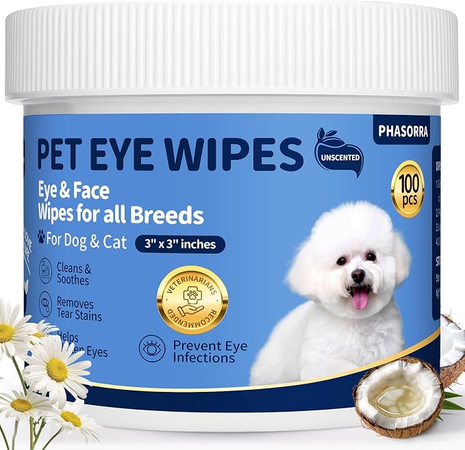 Hypoallergenic Eye Paw Face Wipes, 100pcs