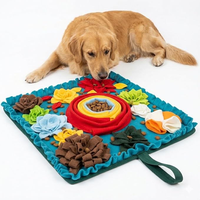PET ARENA Dog Snuffle Feeding Mat, Adjustable Nose Work Activity Toy | Encourages natural foraging, slows eating, reduces boredom, and provides mental enrichment for pets.