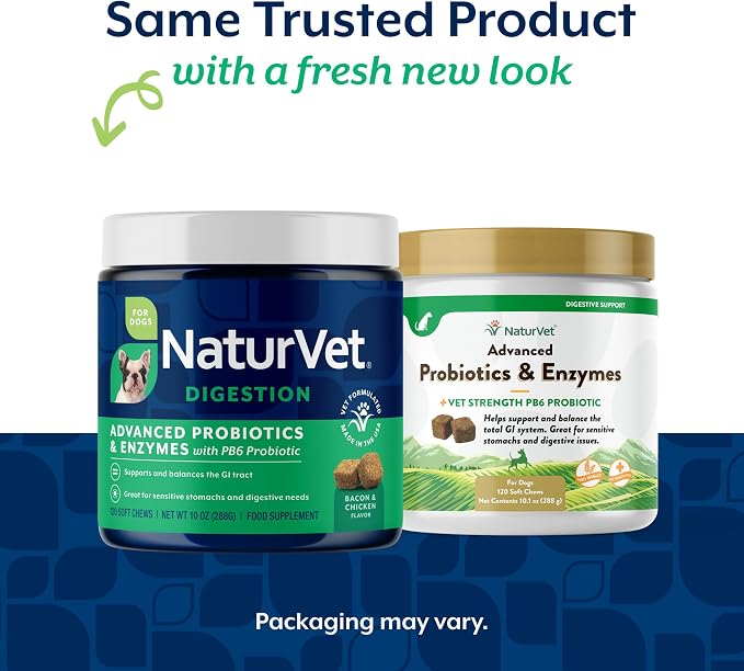NaturVet Advanced Probiotics & Enzymes Chews for Dogs - 120ct