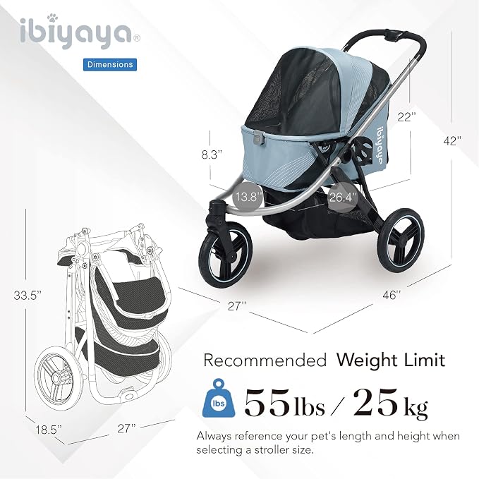 ibiyaya The Beast Pet Jogging Stroller - Flash Grey