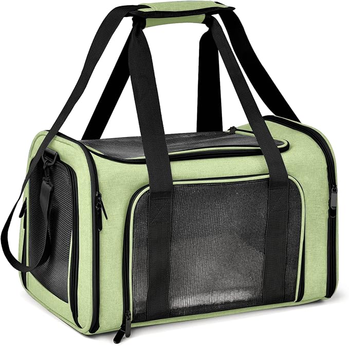 Henkelion Pet Carrier, Small/Medium Up to 15 lbs, Airline Approved, Green
