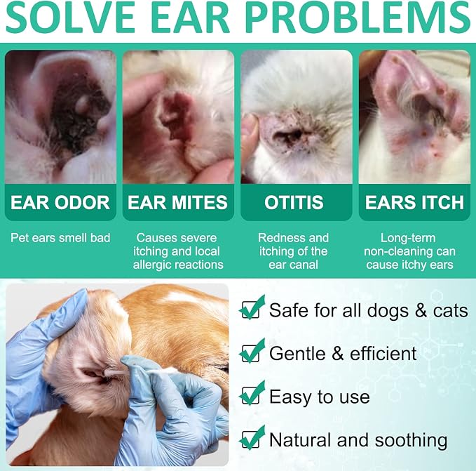 Ear Cleaner for Dogs, Ear Infection Treatment, 60ml