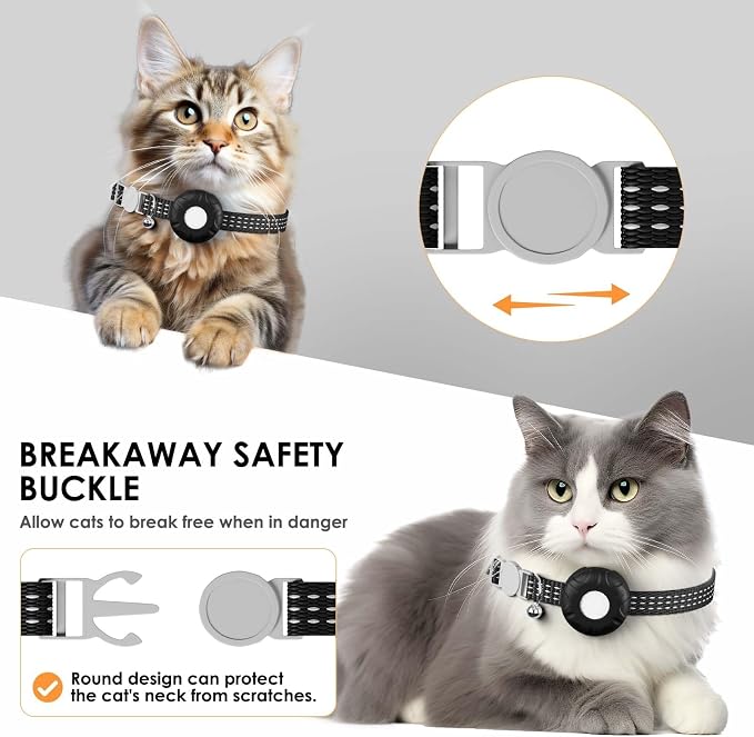 GPS Tracker for Cats (iOS Only), MINI GPS Cat Tracker, Pet Tracker, No Monthly Fee, Compatible with Apple Find My, Anti-Lost, Finder Tag for Vehicles, Pets, Kids, Items (White)