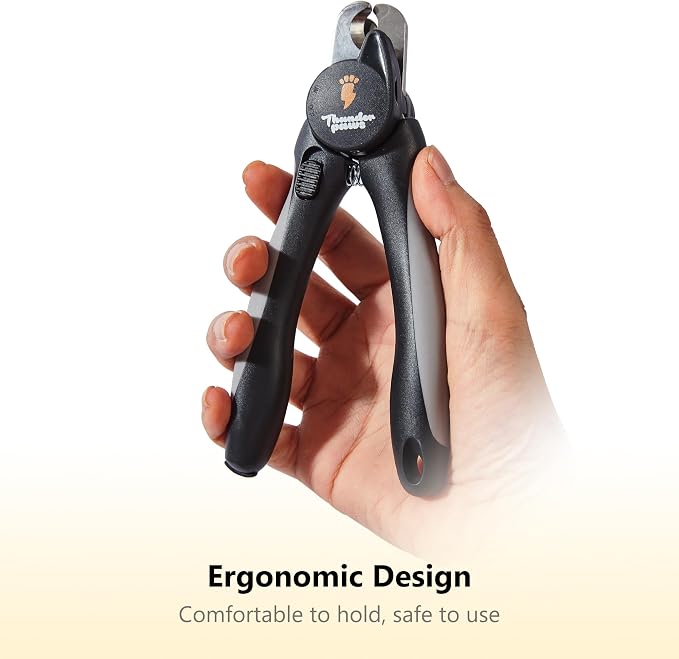 LED Dog Nail Clippers with Protective Guard - Grey