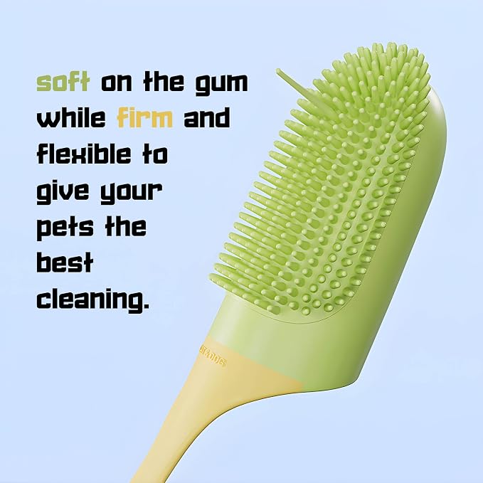 Pet Toothbrush Set with Ergonomic Handles and Soft Bristles, 3 Pieces for Dogs and Cats, BPA Free