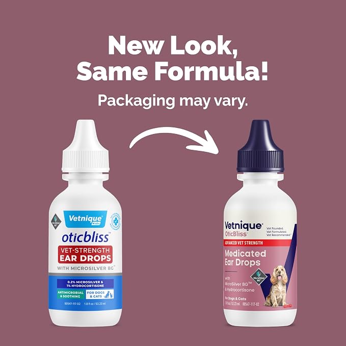Vetnique Oticbliss Dog Ear Infection Treatment with MicroSilver BG