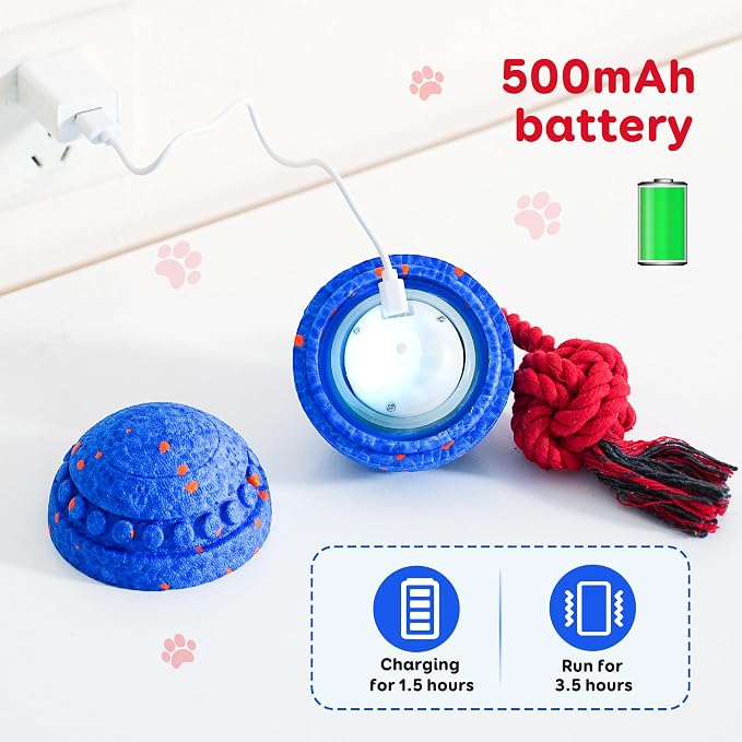 Interactive Dog Toy for Medium & Large Dogs, Safe E-TPU, IPX 7 Waterproof | Motion Activated Pet Toys for Dogs, Durable Interactive Dog Toys to Keep Them Busy, Rechargeable Moving Bouncing Dog Ball