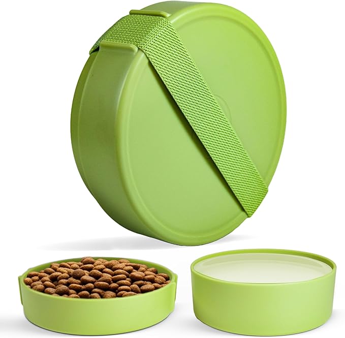 Barkin' Trails Travel Dog Bowl, Portable Outdoor Water, Matcha