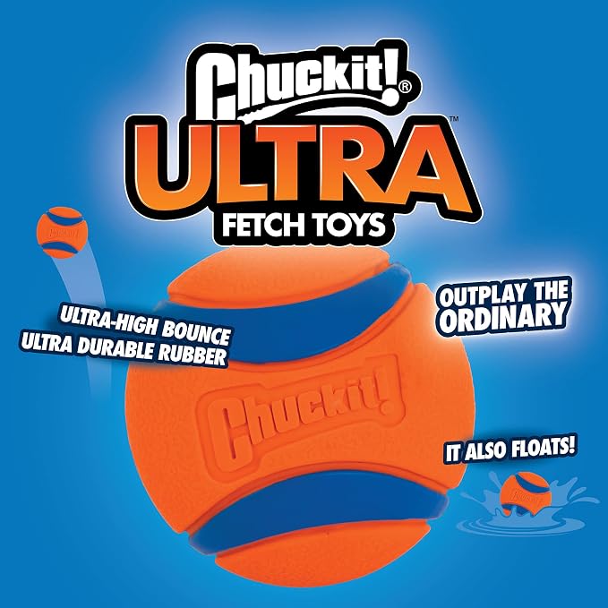 Chuckit! Dog Fetch Balls Medium 3 Pack (Ultra, Rugged Included) Ultra Ball 2 Pack