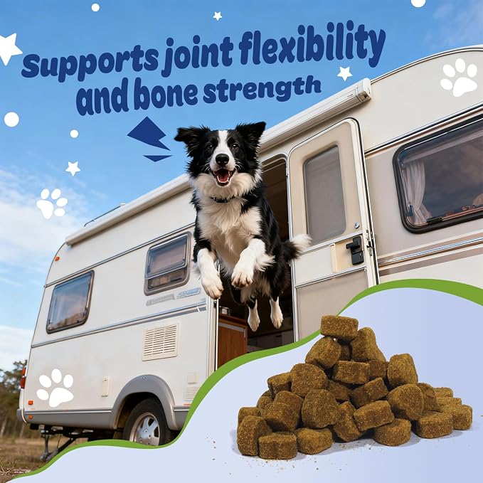 Dog Multivitamin with Glucosamine, Chondroitin, MSM & Probiotics – 8-in-1 Hip & Joint, Skin & Coat, Gut, Heart & Immune Health Supplement Soft Chews for Dogs – 120 Count