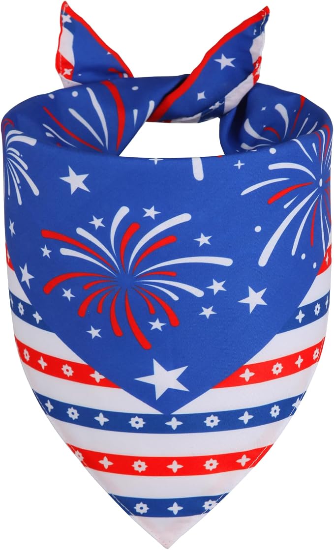 4th of July Dog Bandana, Size S (Fits 9-14" Neck)