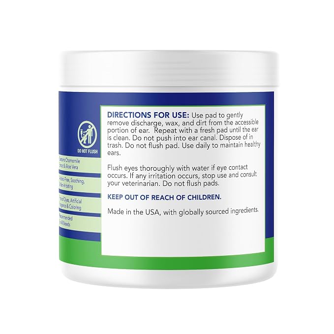 ANGELS' EYES Ear Cleansing Wipes for Dogs & Cats, 100ct