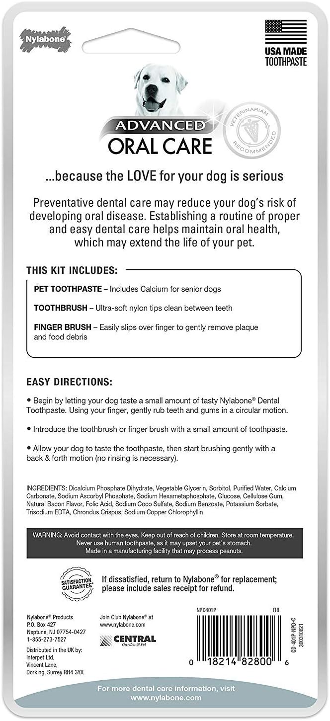 Nylabone Advanced Oral Care Senior Dog Dental Kit Small Dog