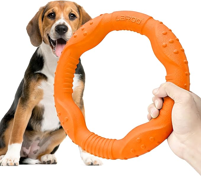 LaRoo Dog Flying Ring Toy, Floating, Medium, Orange, 22cm