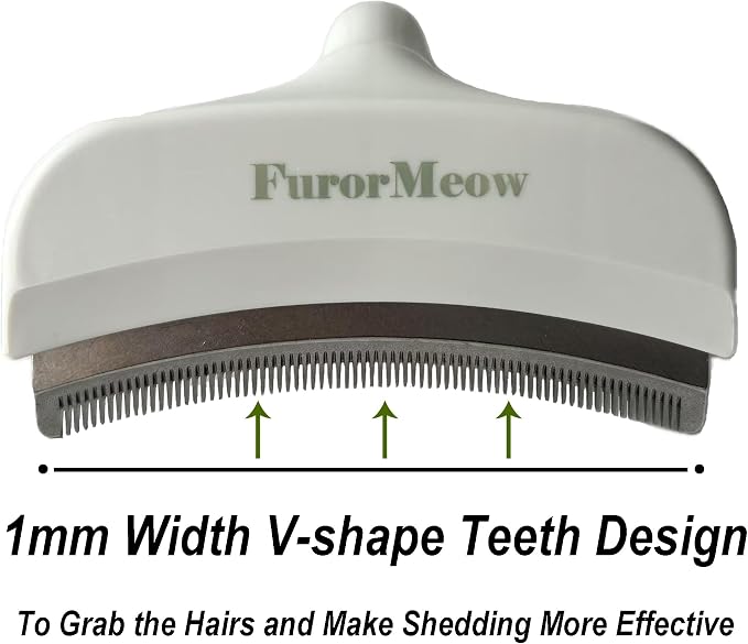 Pet Deshedding Tool with Curve Blade, Large, Large, White
