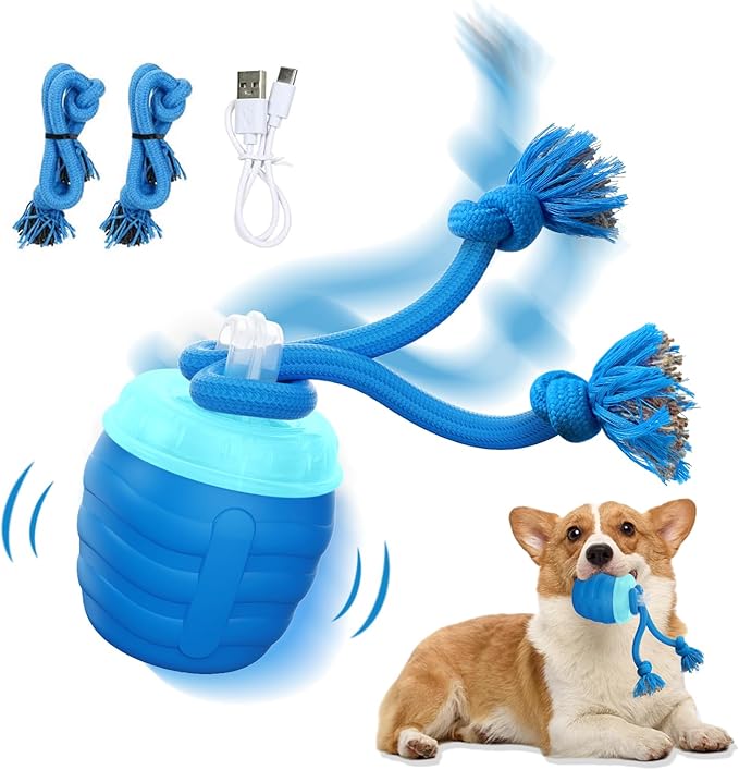Interactive Dog Toys Ball, Automatic Motion Activated Dog Interactive Toy for Medium/Large Dogs, Moving Dogs Ball for Boredom(Blue)