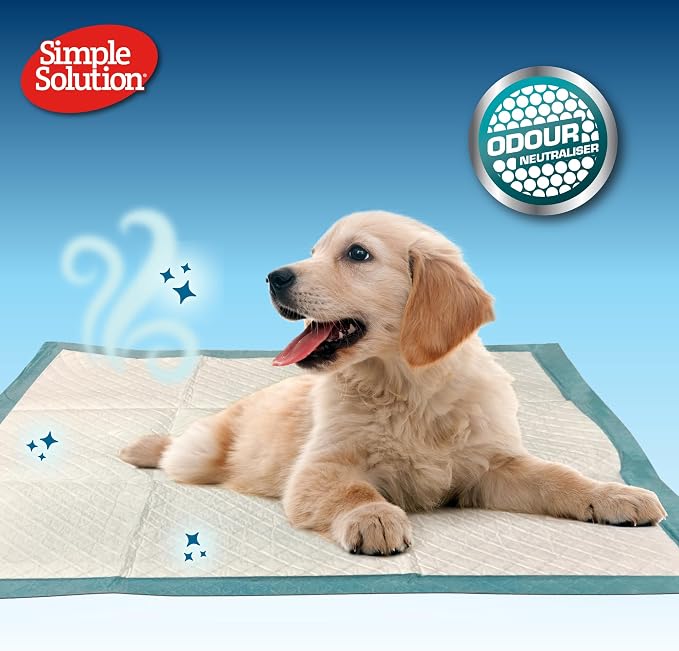 Simple Solution All Day Dog Pads, Disposable Puppy Training Pads with Lavender Scent, Leak Proof Pet Pee Pads for Indoor Potty Training, Odor Control, Quick Dry Floor Protection, 23"x24", 50 Count