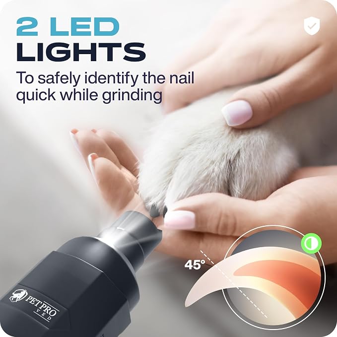PETPROVED Quiet Dog Nail Grinder, Grey