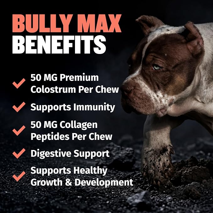 Bully Max 2-in-1 Puppy Vitamins - 30 Chewable Tablets for Growth & Development of Puppies - Multivitamin Treats & Essential Dog Supplements for Small Dogs & Large Breed Growing Pups - 3 Bottles