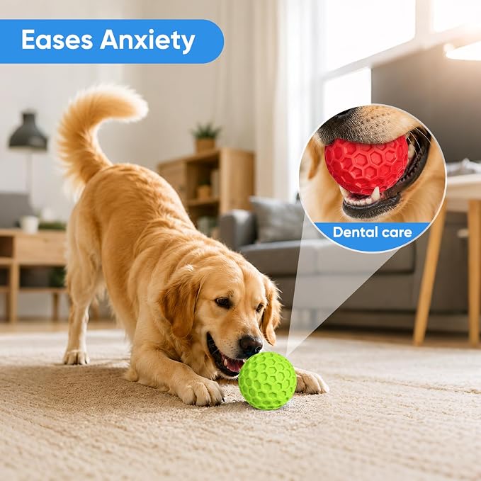 Squeaky Dog Balls Toy 2 Pack, Interactive Dog Toys for Aggressive Chewers, Squeaky Balls for Dogs, Durable Dog Chew Toys for Medium Large Dogs, Dog Balls for Aggressive Chewers, Outdoor Dog Toys