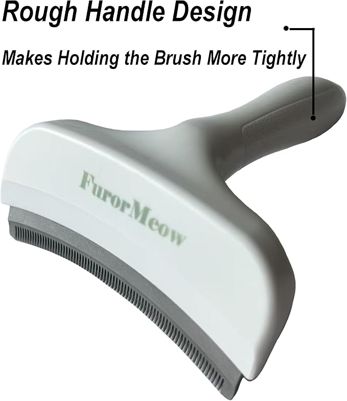 Pet Deshedding Tool with Curve Blade, Large, Large, White